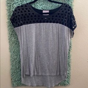 Faux Leather Laser Cut Tee